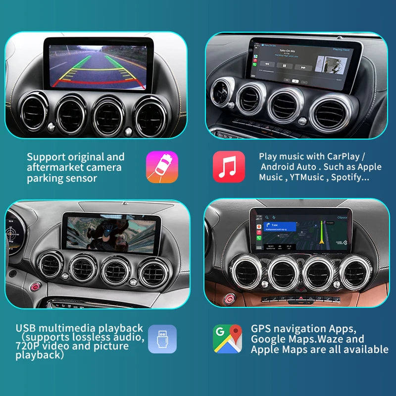 Mercedes Benz GT R 2019 Wireless CarPlay Android Auto Mirror Link AirPlay Navigation GPS AUTMBGTR