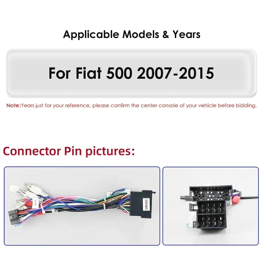 Fiat 500 2007 - 2015 7" Android 14 Carplay Android auto wireless wifi bt gps 4g AUTM7QGL