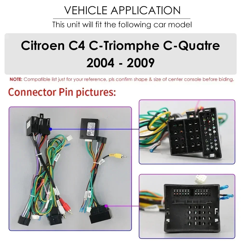 Citroen C4 C-Quatro 2004-2009 9" Android 14 Carplay Android auto wireless wifi bt gps 4g AUTM4029
