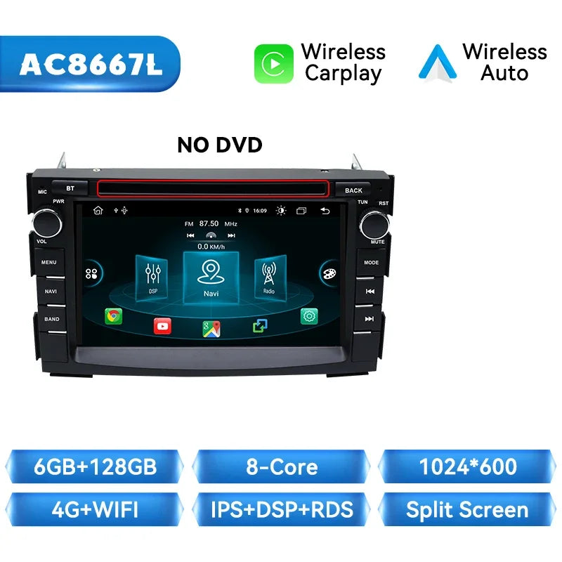 Kia Ceed 2010 -2012 Venga Android 7" Android 14 Carplay Android auto wireless wifi bt gps 4g AUTM9N0X