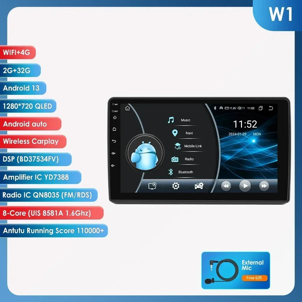 Opel Astra H Zafira B 2004-2014 9" Android 14 Carplay Android auto wireless wifi bt gps 4g AUTMKWXY
