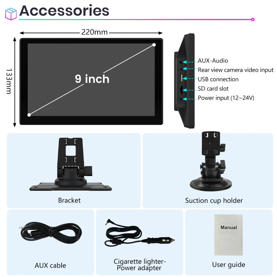 9 pollici touch screen Bluetooth Mirrorlink wireless Carplay e Android Auto AUTMNAVPT1