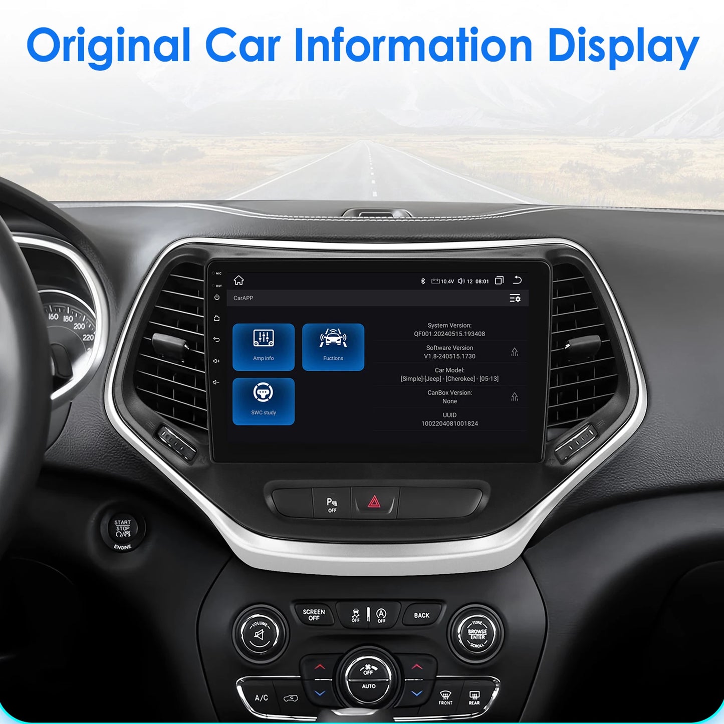 Jeep Cherokee 5 KL 2015 - 2018 9" / 10,33" Android 14 Carplay Android auto wireless wifi bt gps 4g AUTMHSWS