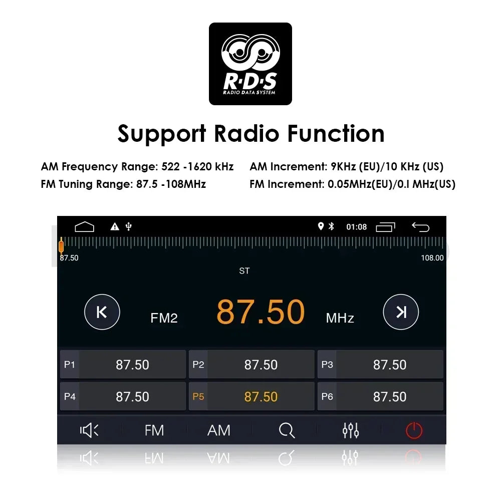 Audi A4 B9 B8 B7 B6 S4 RS4 SEAT Exeo 200-2008 7" Android 14 Carplay Android auto wireless wifi bt gps 4g AUTM1EB1