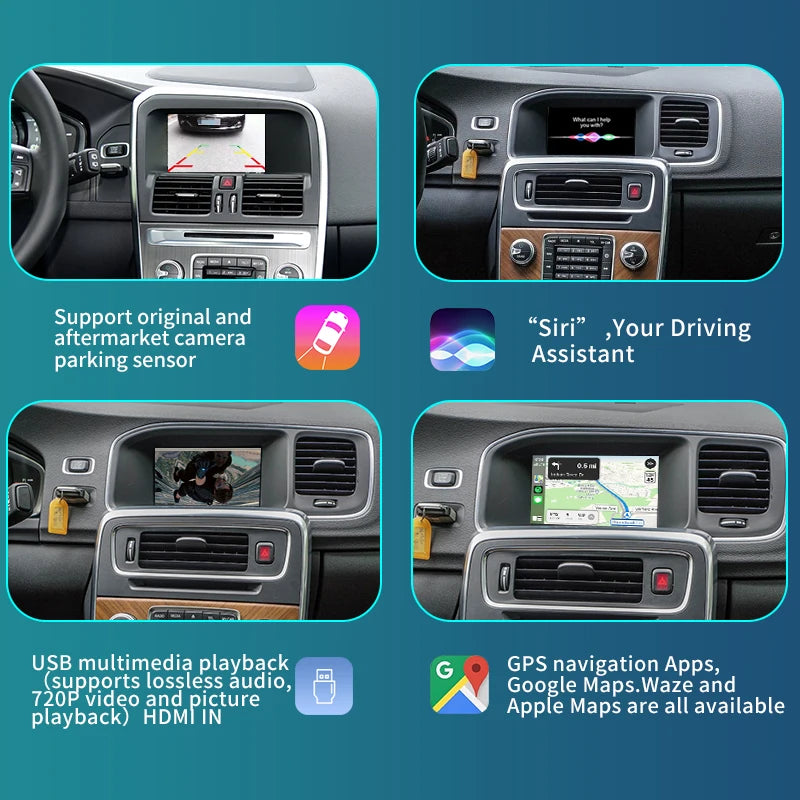 Volvo S60 S60L 2014-2019 7" con schermo LCD Wireless CarPlay Android Auto Mirror Link AirPlay AUTMVVS60L