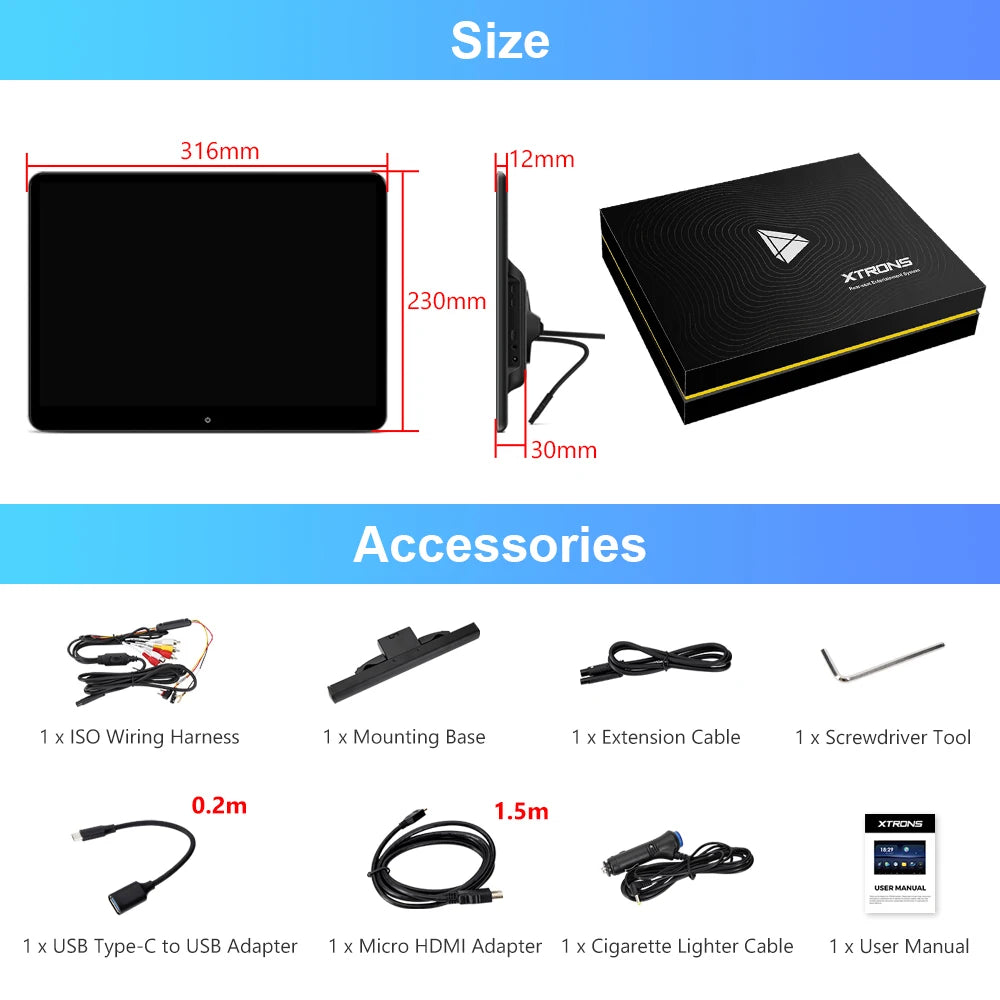 14 ''Android 11 4 / 64GB Monitor Poggiatesta 2160x1440 Res G+G Touch Screen supporta Video UHD 4K HDMI Altoparlanti wifi HM141AB
