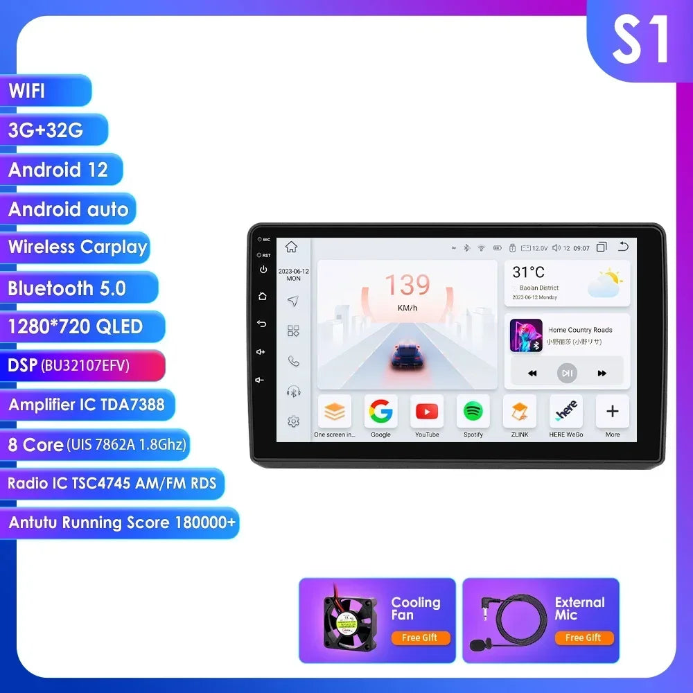 Opel Astra H Zafira B 2004-2014 9" Android 14 Carplay Android auto wireless wifi bt gps 4g AUTMKWXY