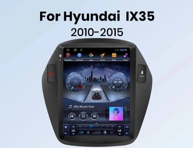 Hyundai Tucson 2 IX35 2010-2015 Tesla Style 9,7" Carplay Android Auto Wireless Radio RDS WIFI GPS BT Multimedia AUTMHYDIX35T