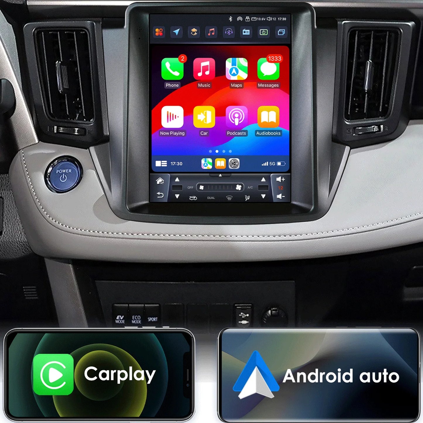 Toyota RAV4 Rav 4 2013-2018 9" Android 14 Carplay Android auto wireless wifi bt gps 4g AUTMKC1N