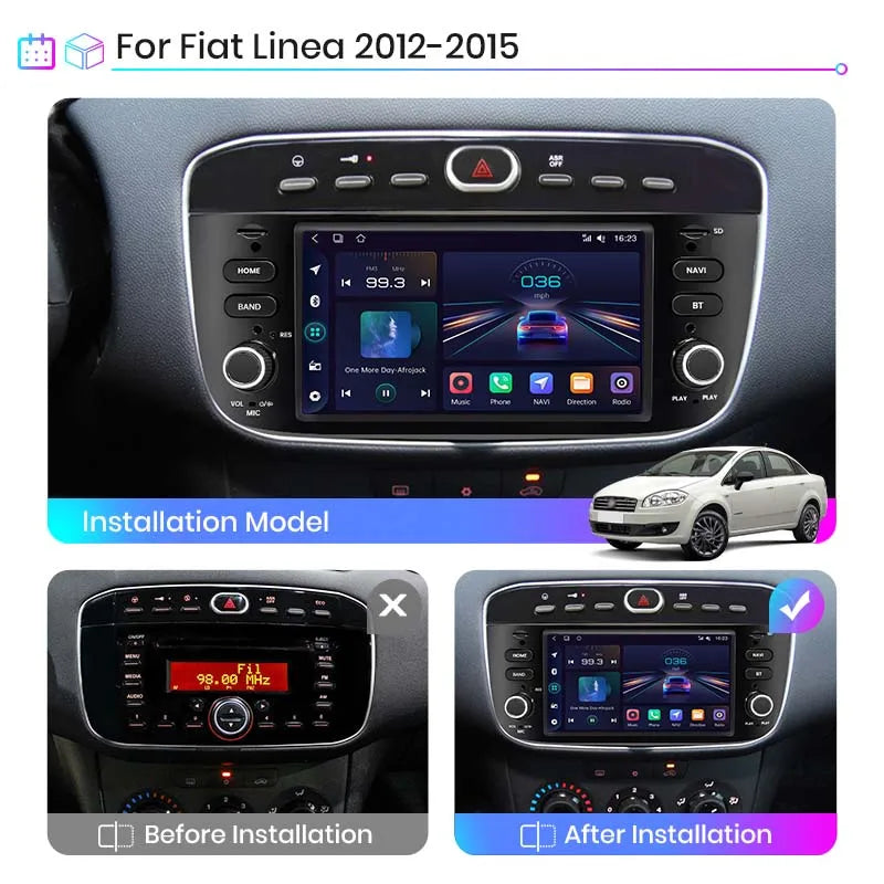 Fiat Punto evo 2012-2015 Carplay Android auto Car Radio Player WIFI GPS BT USB Multimedia autoradio Android 12 AUTMFTPTVE