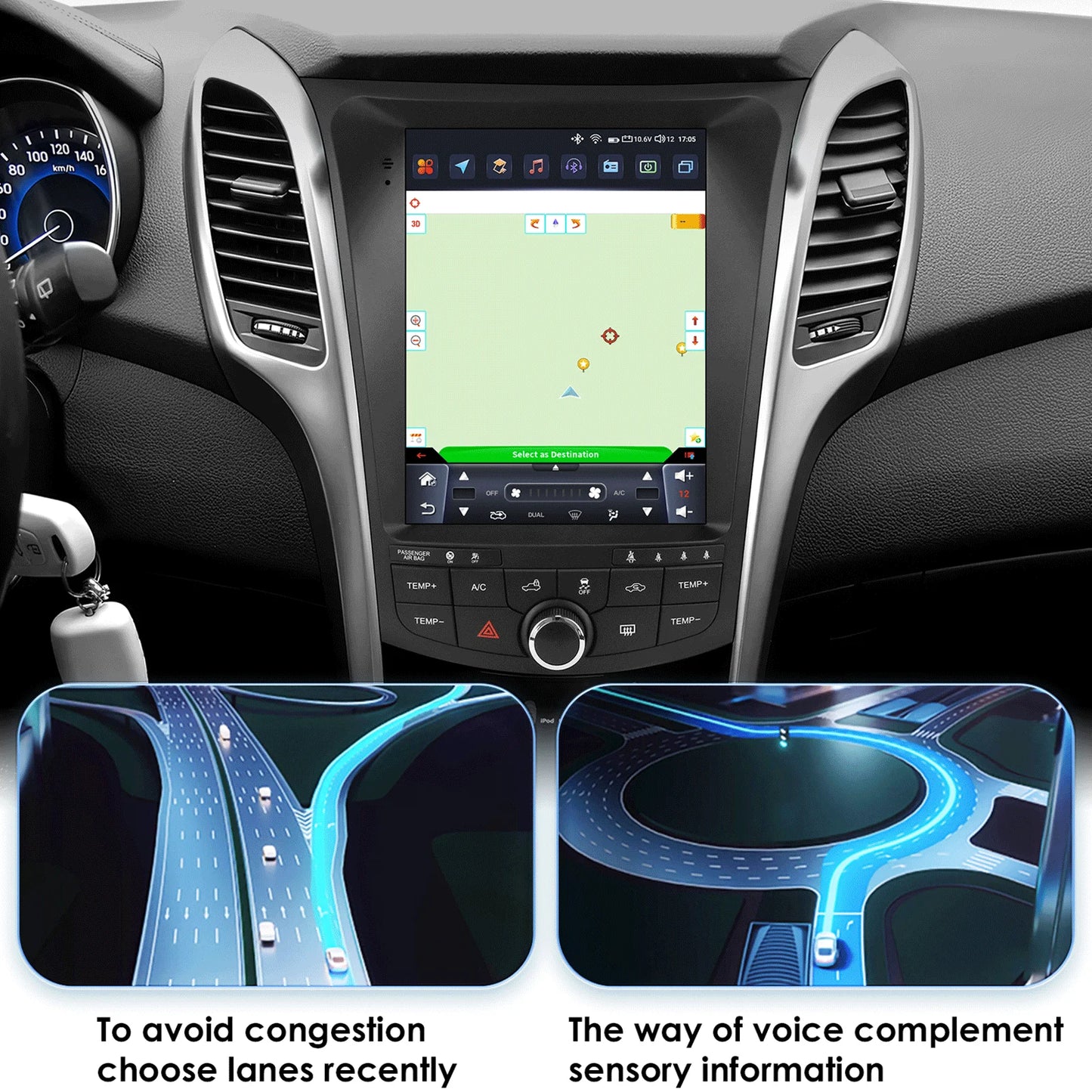 Hyundai I30 GD Elantra GT 2011 - 2017 9,7" Android 14 Carplay Android auto wireless wifi bt gps 4g AUTM26P7