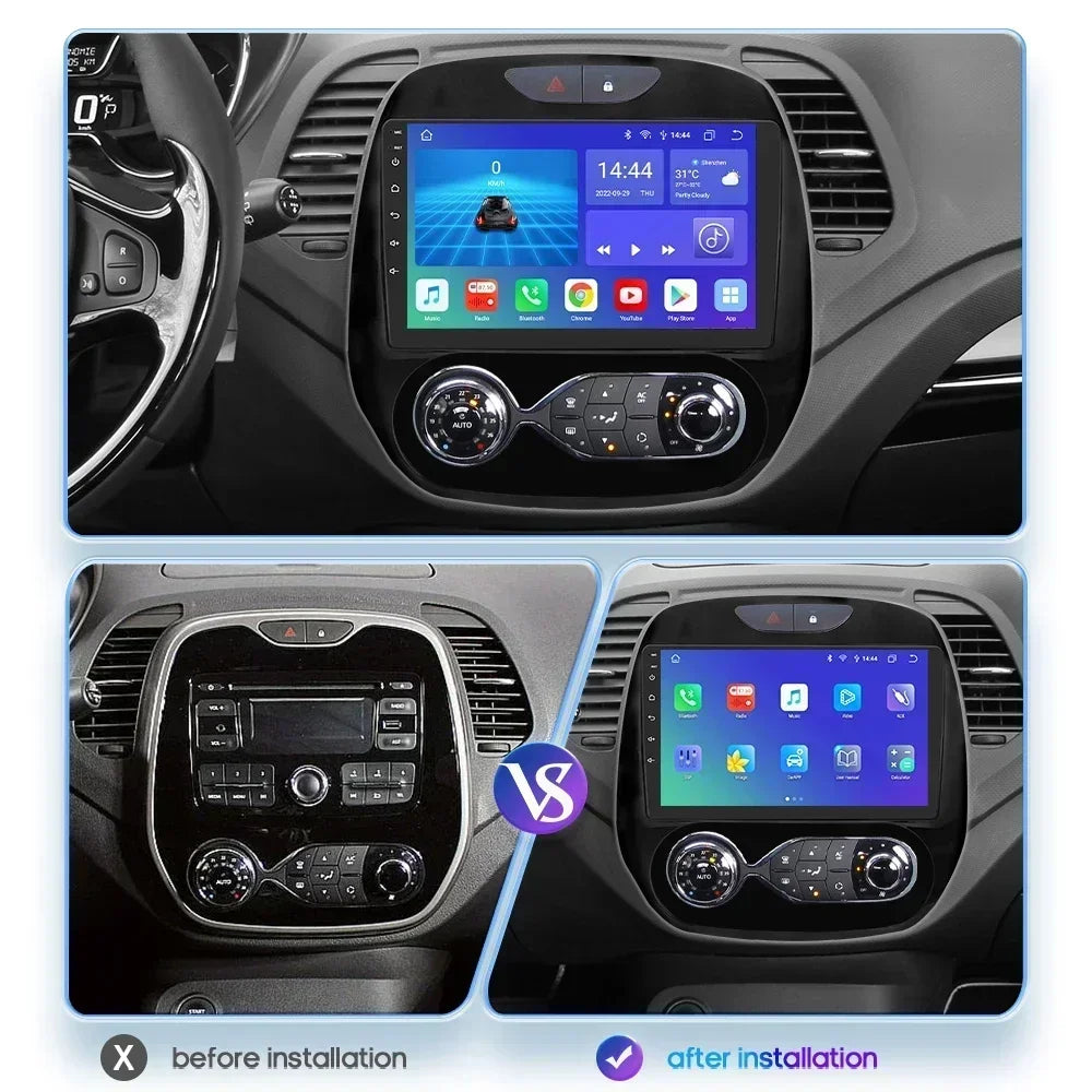 Renault Kaptur Captur 2016-2019 9" Android 14 Carplay Android auto wireless wifi bt gps 4g AUTMG9L6
