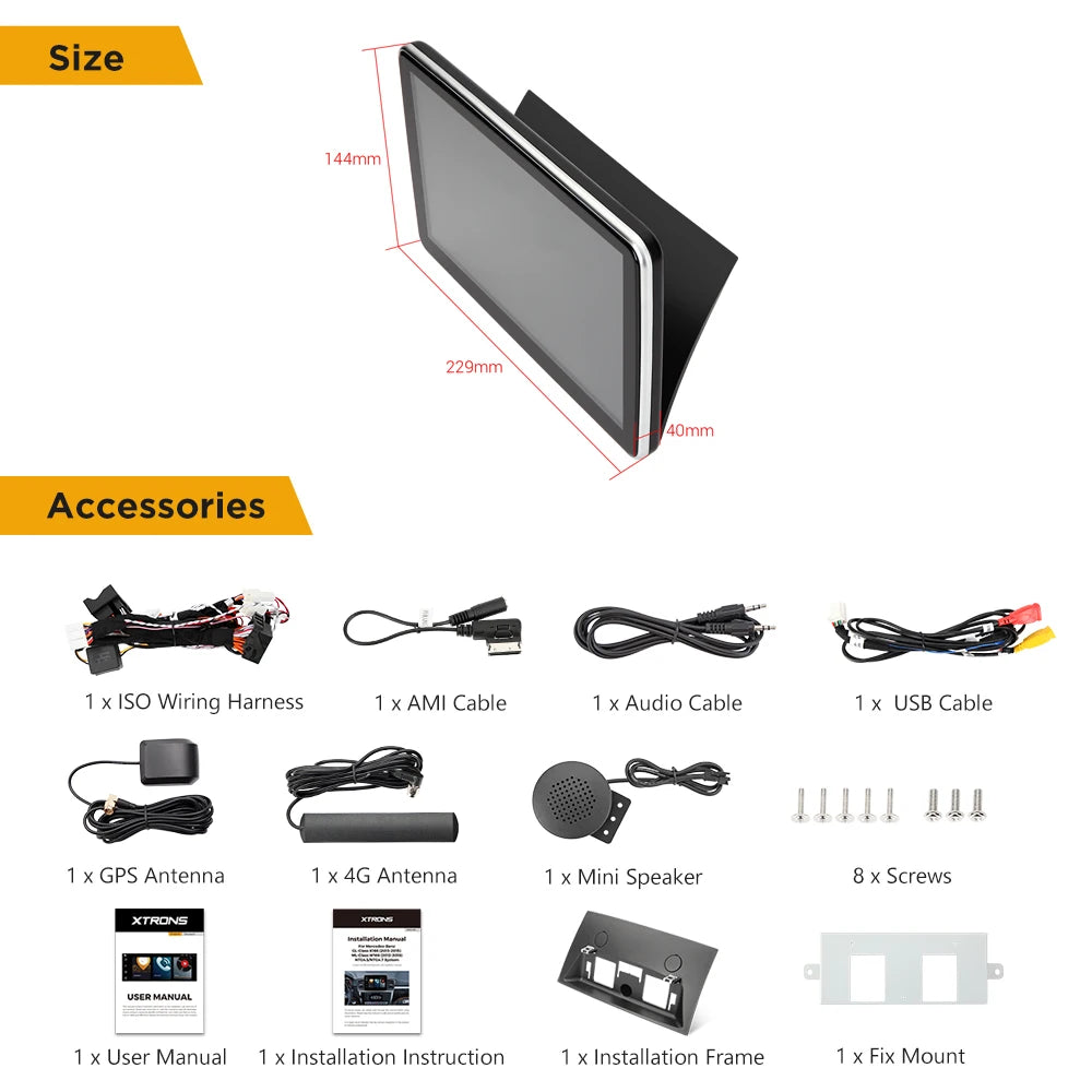 Mercedes ML Class W166 (2012-2015) GL Class X166 (2013-2015) NTG 4.5 4.7 9'' Android12 Car Radio Stereo 4G CarPlay AA QSM9245ML