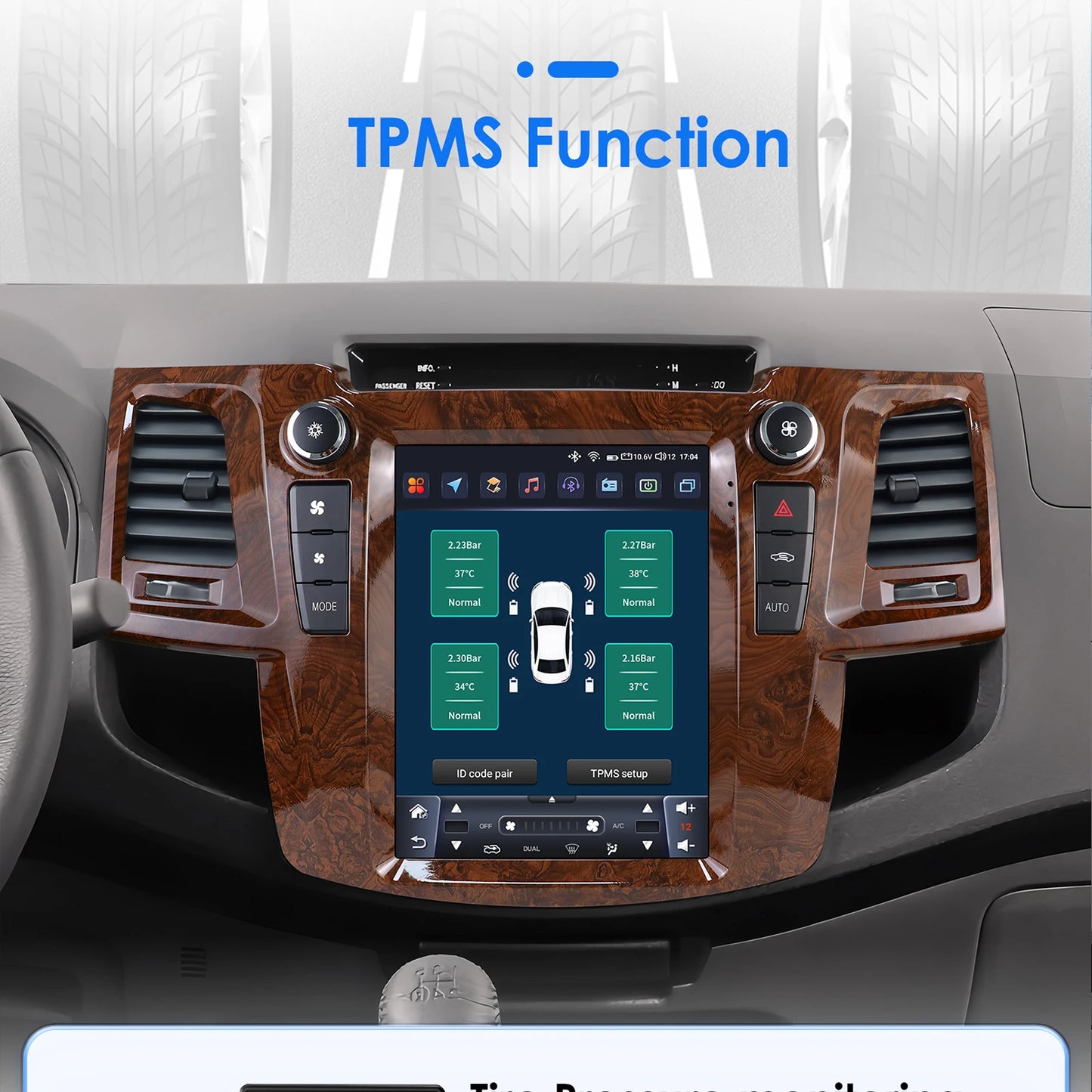 Toyota Fortuner Vigo Hilux 2005-2014 9,7" Android 14 Carplay Android auto wireless wifi bt gps 4g AUTMS2IR