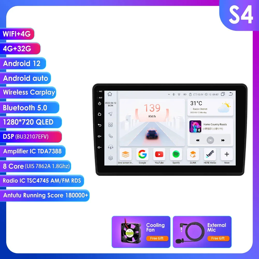 Fiat Ducato Peugeot Boxer Citroen Jumper 2 2006-2022 9" Android 14 Carplay Android auto wireless wifi bt gps 4g AUTM7UCV