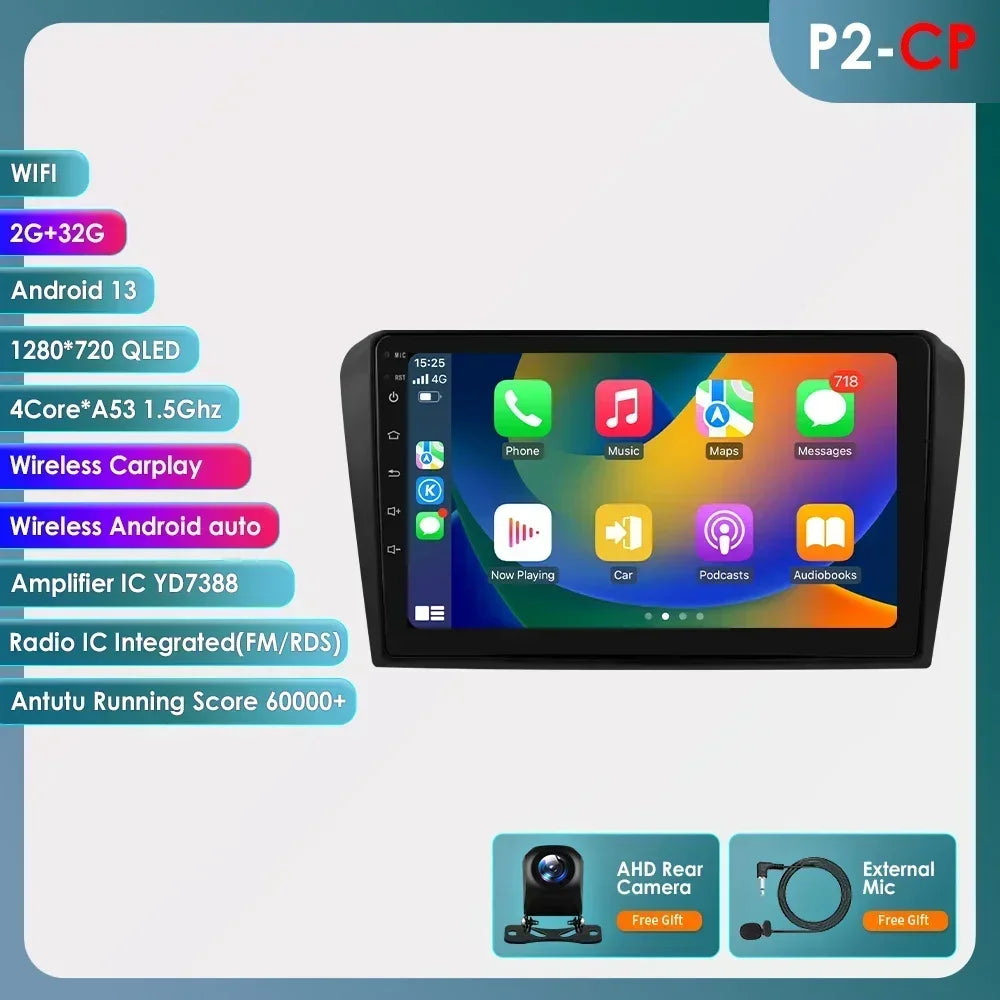 Mazda 3 2004-2009 9" / 10,33" Android 14 Carplay Android auto wireless wifi bt gps 4g AUTMZAMD3