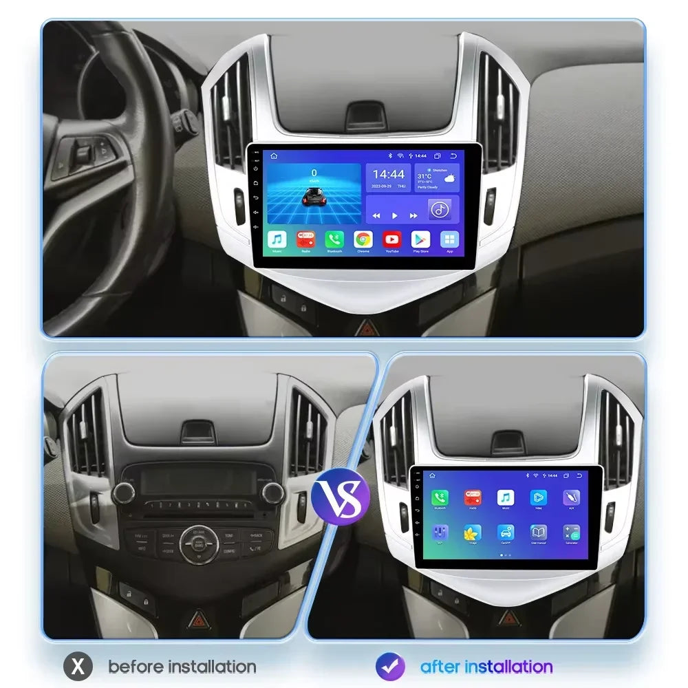 Chevrolet Cruze J300 J308 2012-2015 9" Android 14 Carplay Android auto wireless wifi bt gps 4g AUTMSCX3