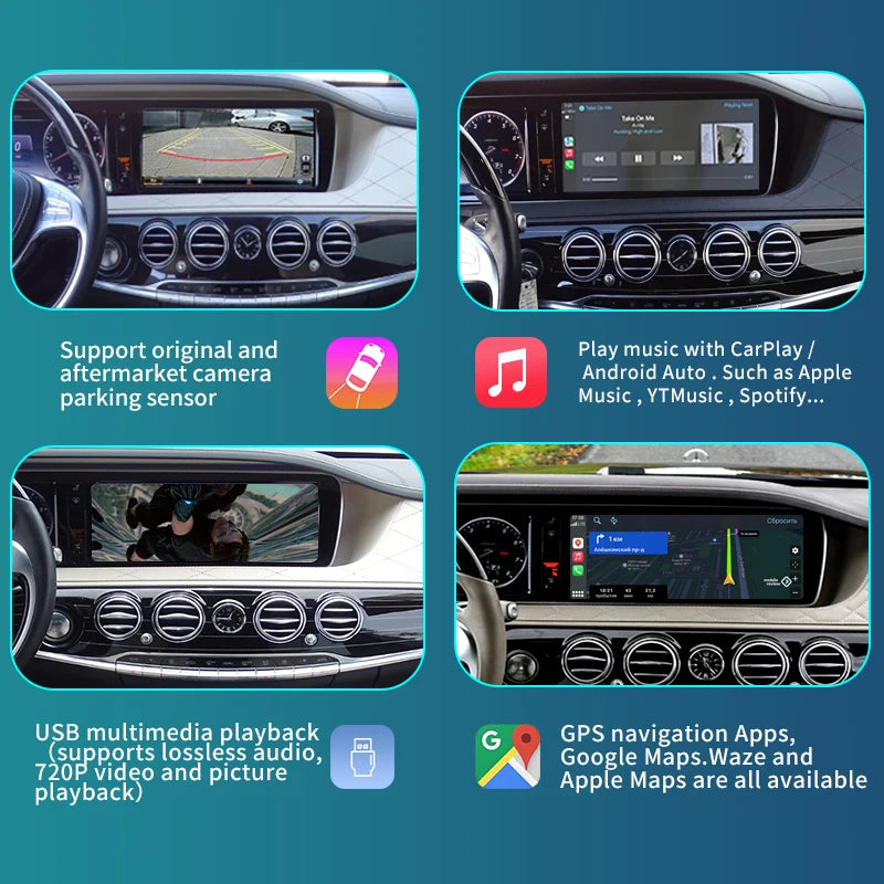 Mercedes Benz Maybach 2015-2017 Wireless CarPlay Box Android Auto Mirror Link Screen Airplay USB GPS AUTMMDBHY