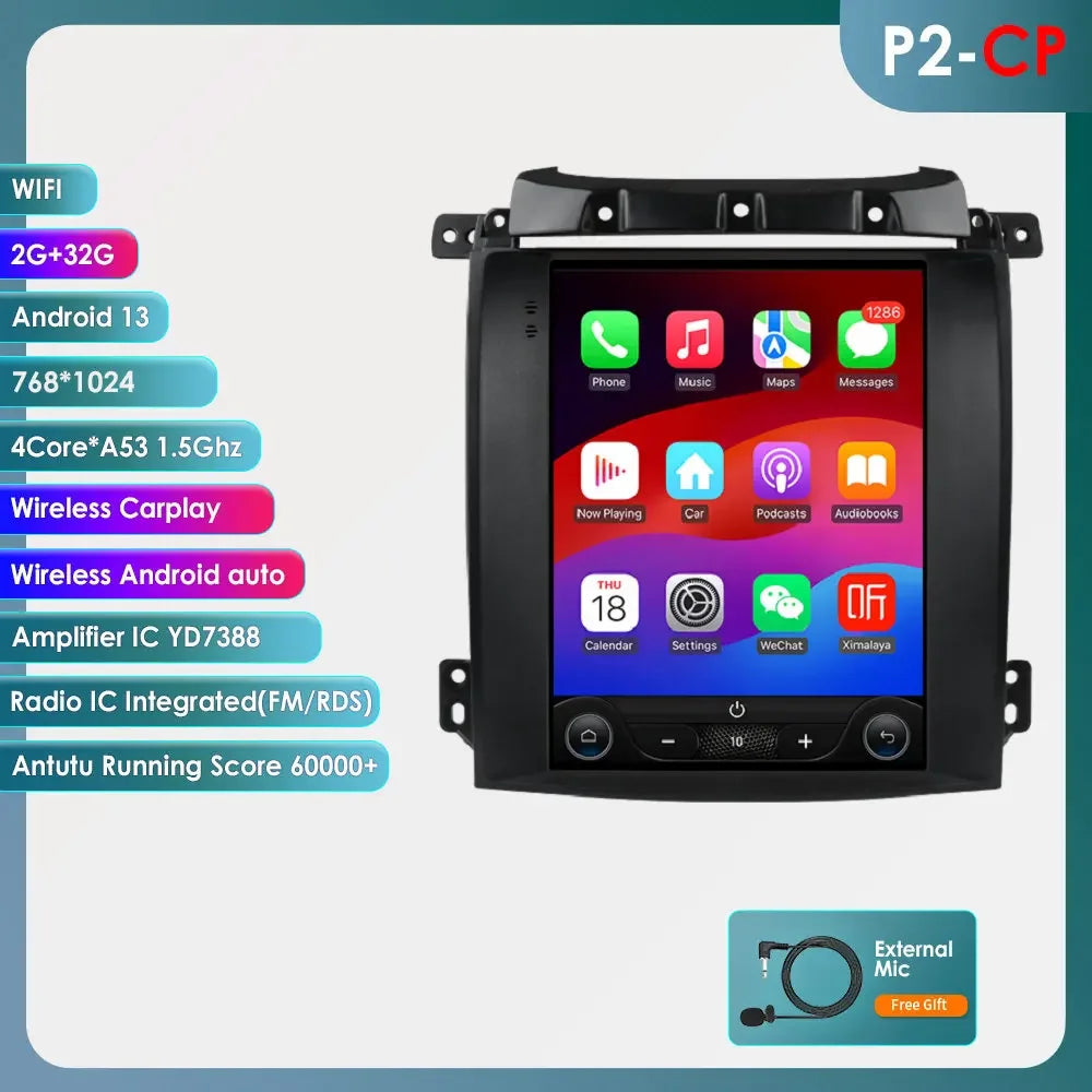 Kia Sorento BL 2002-2006 9,7" Android 14 Carplay Android auto wireless wifi bt gps 4g AUTMUUSA