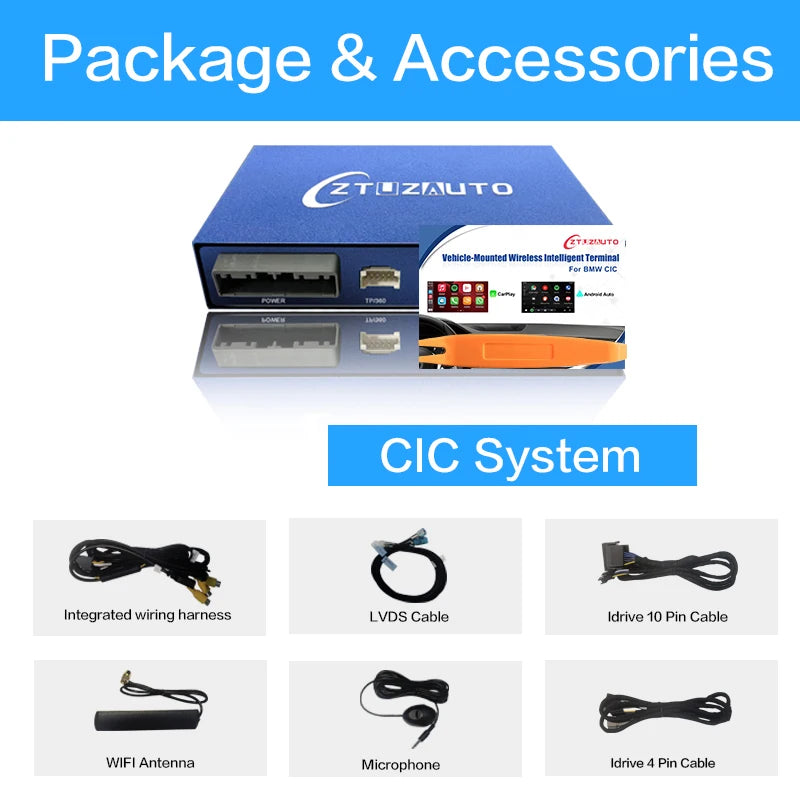 BMW 1 Series E81 E82 E87 E88 2008-2012 CIC Wireless CarPlay Android Auto Mirror Link AirPlay Navigatore AUTMBMW1E