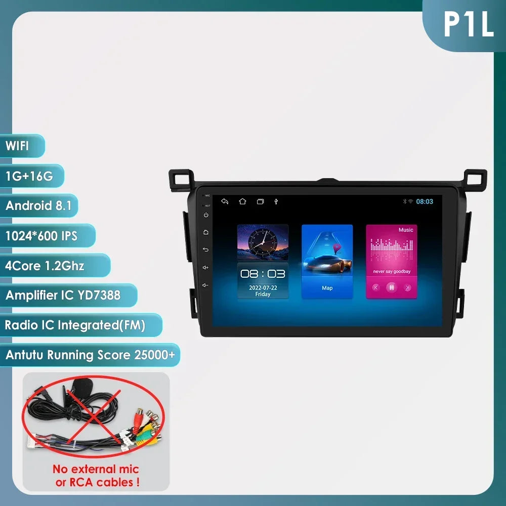 Toyota RAV4 Rav 4 2013-2018 9" Android 14 Carplay Android auto wireless wifi bt gps 4g AUTM4VARTY