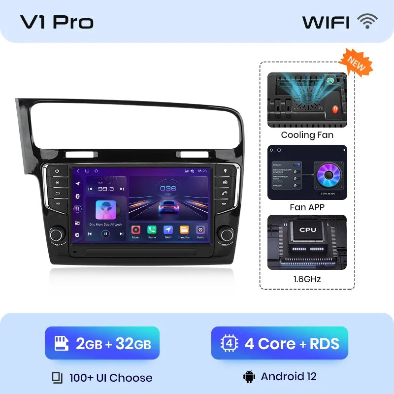 VW Golf 7 2013-2017 9" Wireless CarPlay Android Auto Radio RDS Multimedia GPS WIFI BT AUTMGVWL7