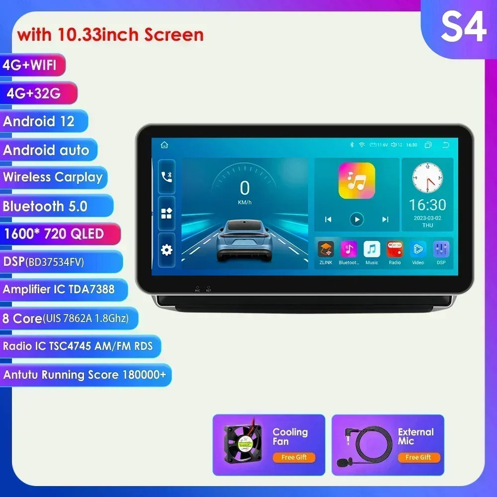Peugeot 208 2008 Series 2012-2018 9" Android 14 Carplay Android auto wireless wifi bt gps 4g AUTM0LAH