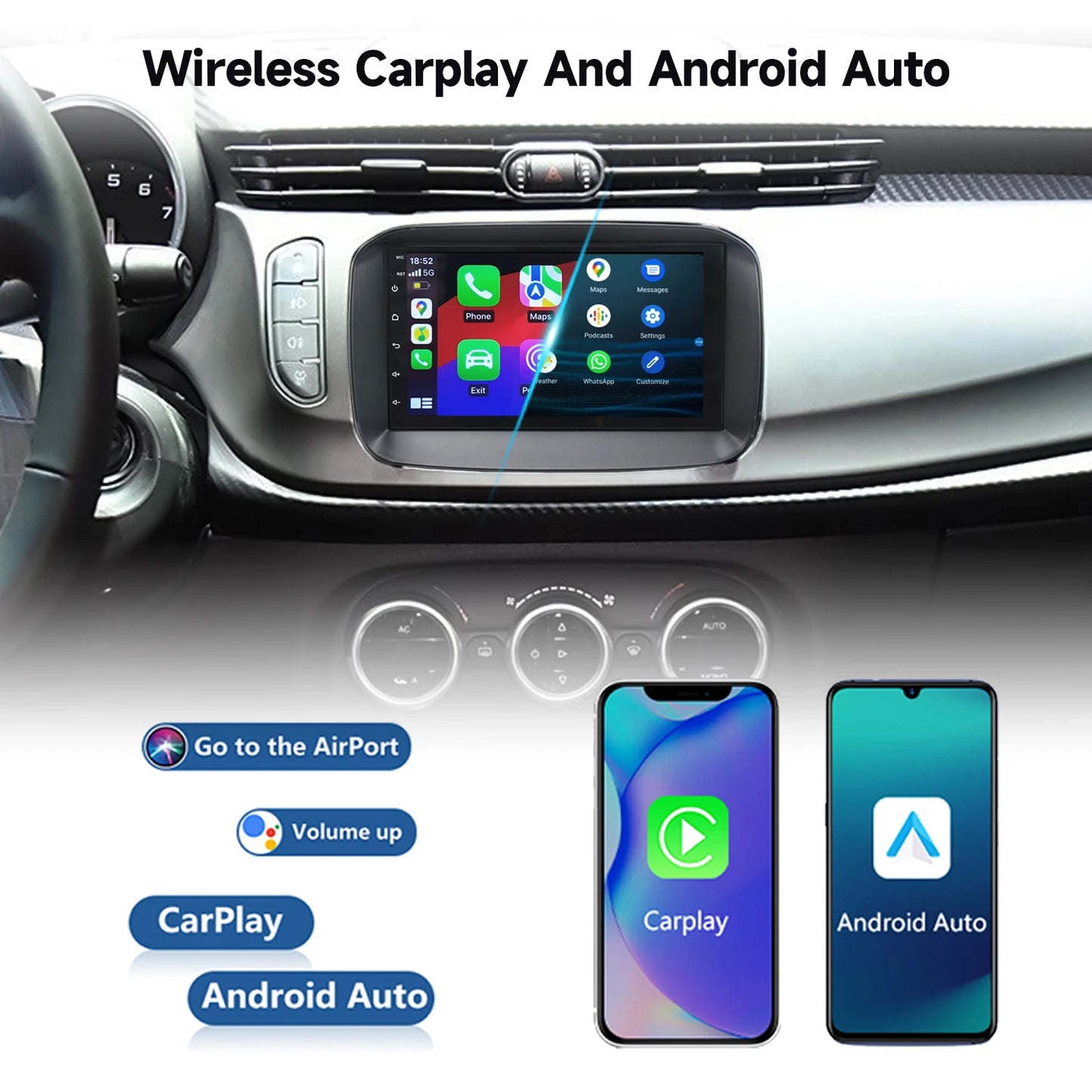 ALFA ROMEO GIULIETTA 2014-2020 7" Android 13 Carplay Android auto wireless wifi bt gps 4g AUTM5GK6