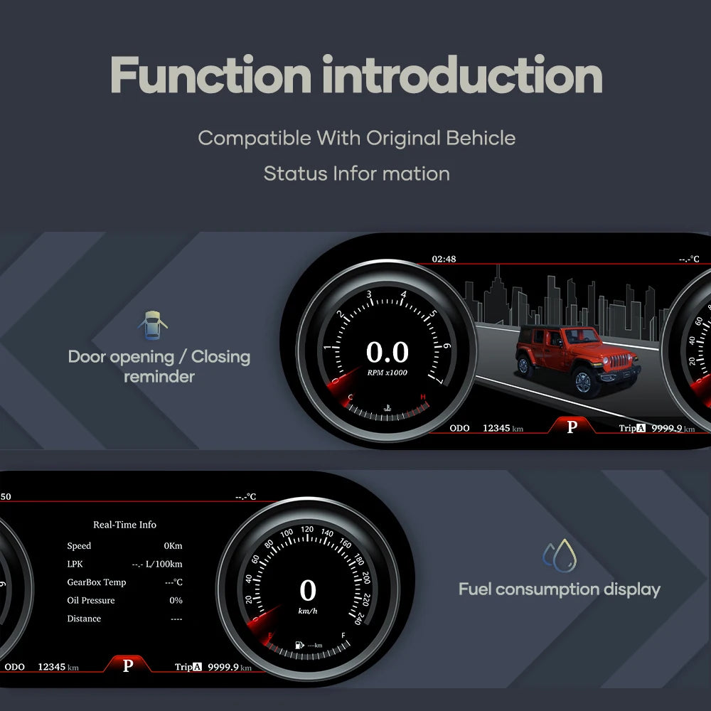 Jeep Wrangler 2011-2017 12.3 Lcd Cruscotto Digitale AUTMJEEPWRL