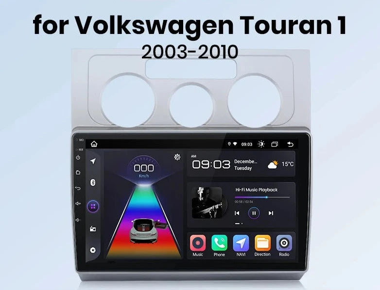 Volkswagen Touran 1 2003 - 2010 Car Radio RDS WIFI GPS BT wireless CarPlay Android Auto car intelligent systems AUTMVWTR9