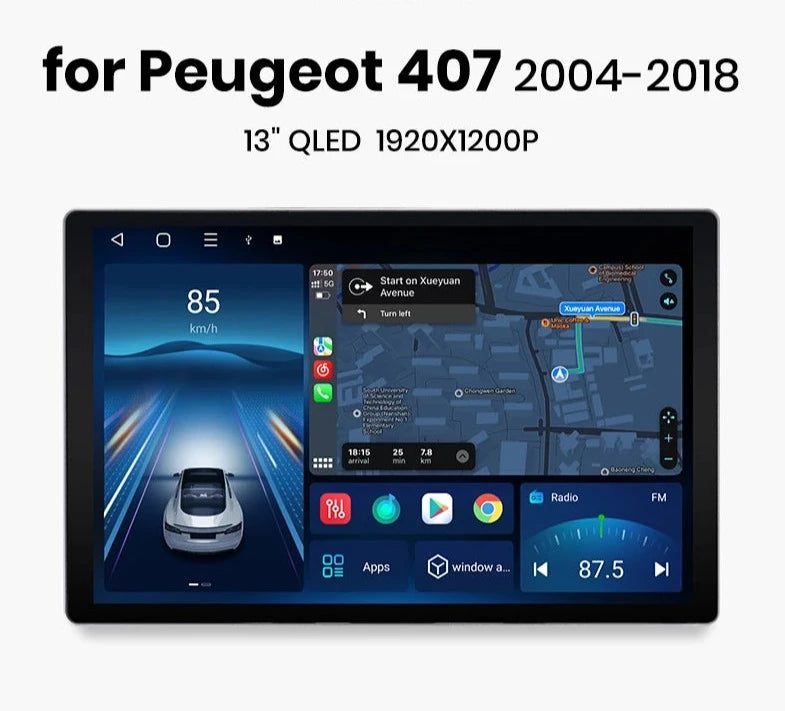 Peugeot 407 2004 - 2011 X7 MAX 13.1“ 2K AI Voice Wireless CarPlay Android Auto Car Radio RDS WIFI BT GPS Multimedia autoradio AUTMPG40713