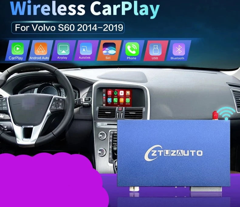 Volvo S60 S60L 2014-2019 7" con schermo LCD Wireless CarPlay Android Auto Mirror Link AirPlay AUTMVVS60L