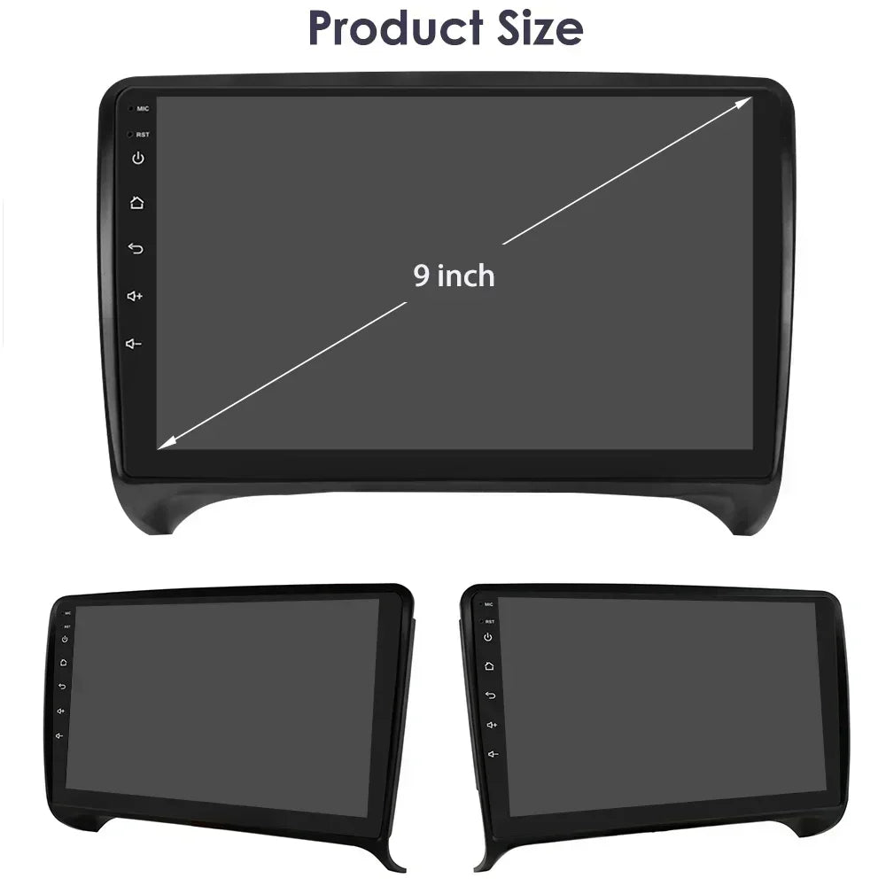 AUDI TT MK2 8J 2006 -2014 9" Android 14 Carplay Android auto wireless wifi bt gps 4g AUTMMWU1