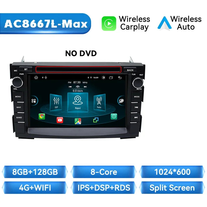 Kia Ceed 2010 -2012 Venga Android 7" Android 14 Carplay Android auto wireless wifi bt gps 4g AUTM9N0X