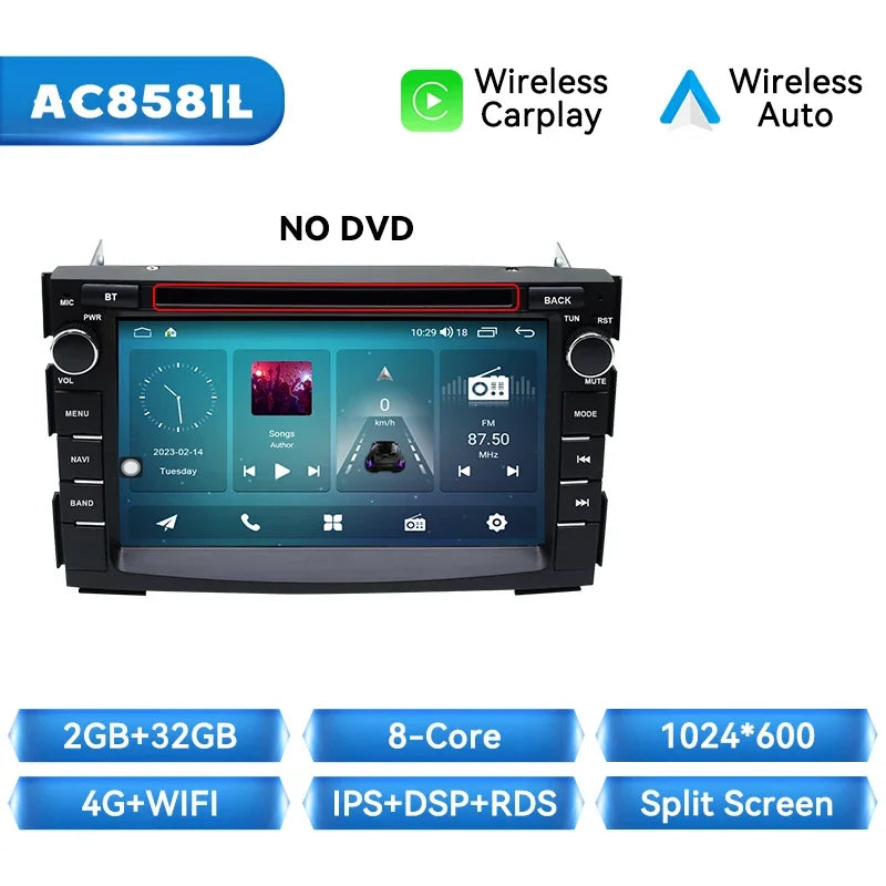 Kia Ceed 2010 -2012 Venga Android 7" Android 14 Carplay Android auto wireless wifi bt gps 4g AUTM9N0X