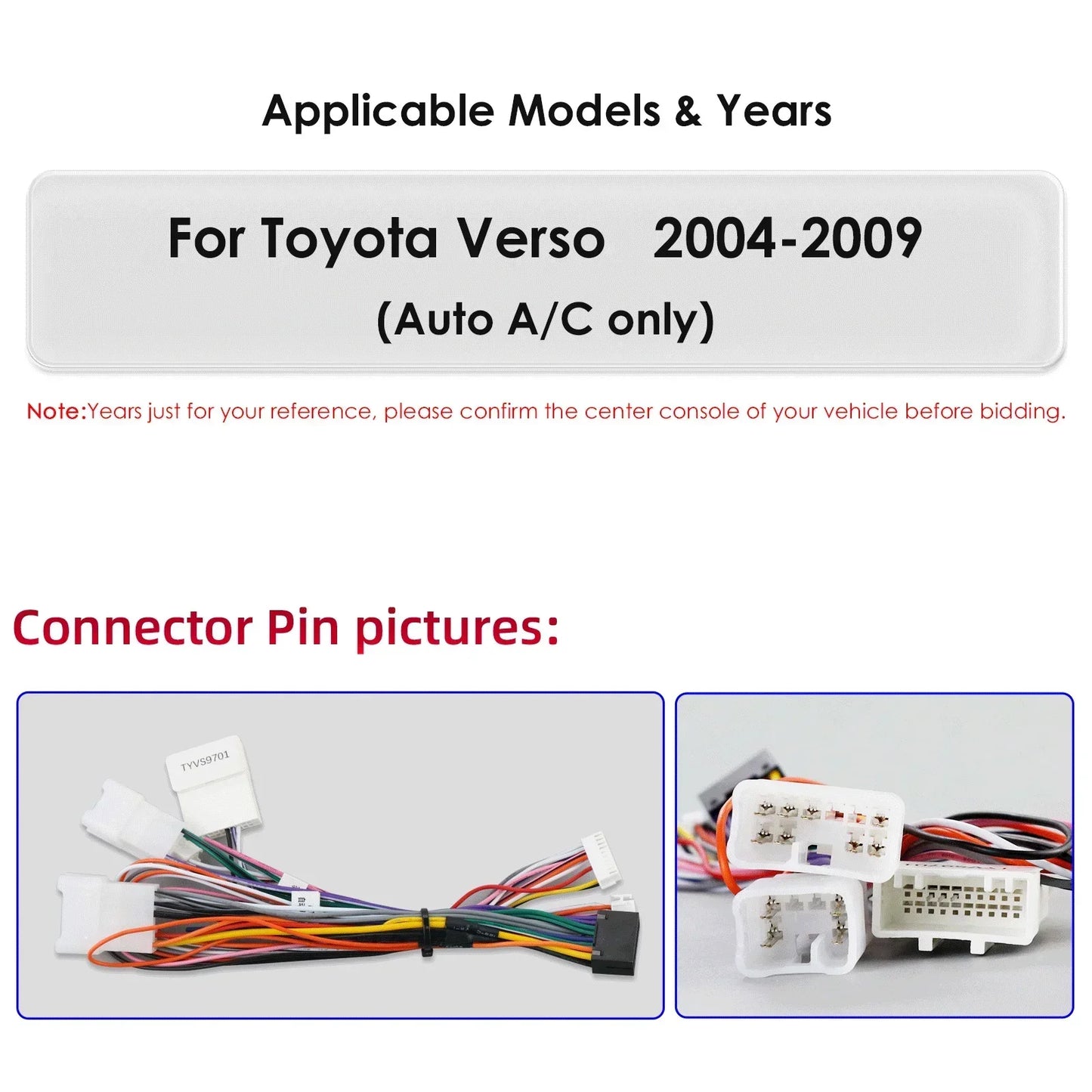 Toyota Verso 2004-2009 9,7" Android 14 Carplay Android auto wireless wifi bt gps 4g AUTMA88T
