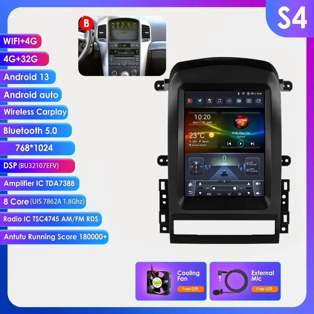 Chevrolet Captiva Sport 2006 - 2012 9,7" Android 14 Carplay Android auto wireless wifi bt gps 4g AUTMYZWN
