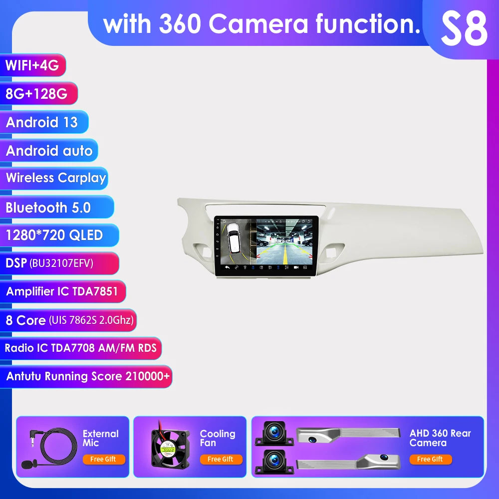 Citroen C3 DS3 2010-2016 Android 14 9" CarPlay Android Auto Radio RDS WIFI GPS BT 4G Car Multimedia autoradio AUTMATRDS3