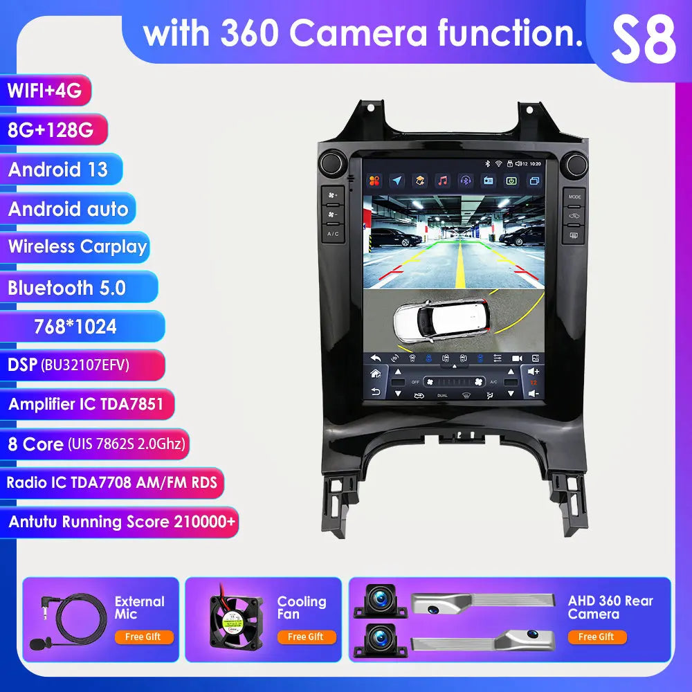 Peugeot 3008 2010-2017 9,7" Android 14 Carplay Android auto wireless wifi bt gps 4g AUTMWAX8