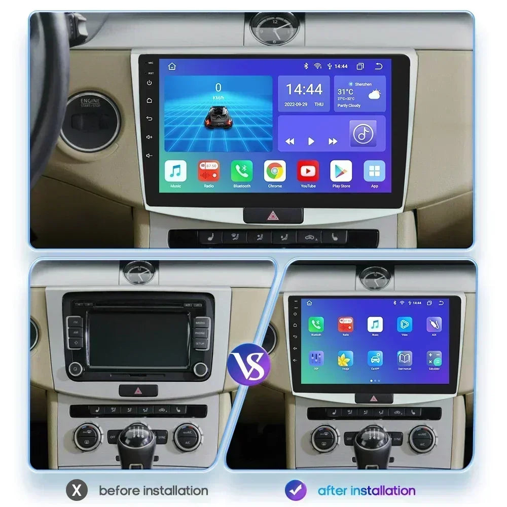 Volkswagen VW Passat B7 CC 2005-2013 10,1" Android 14 Carplay Android auto wireless wifi bt gps 4g AUTMBNJ2