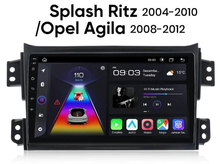 SUZUKI Splash Ritz 2004-2010 For Opel Agila 2008-2012 AI Voice Carplay Android Auto Radio RDS WIFI GPS BT Car Multimedia AUTMSZOAL2