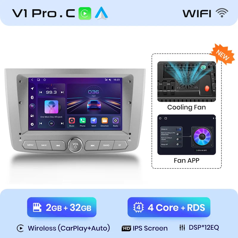Alfa Romeo Mito 2008 -2012 7" Wireless CarPlay Android Auto Radio RDS WIFI BT GPS AUTMAFRMT2