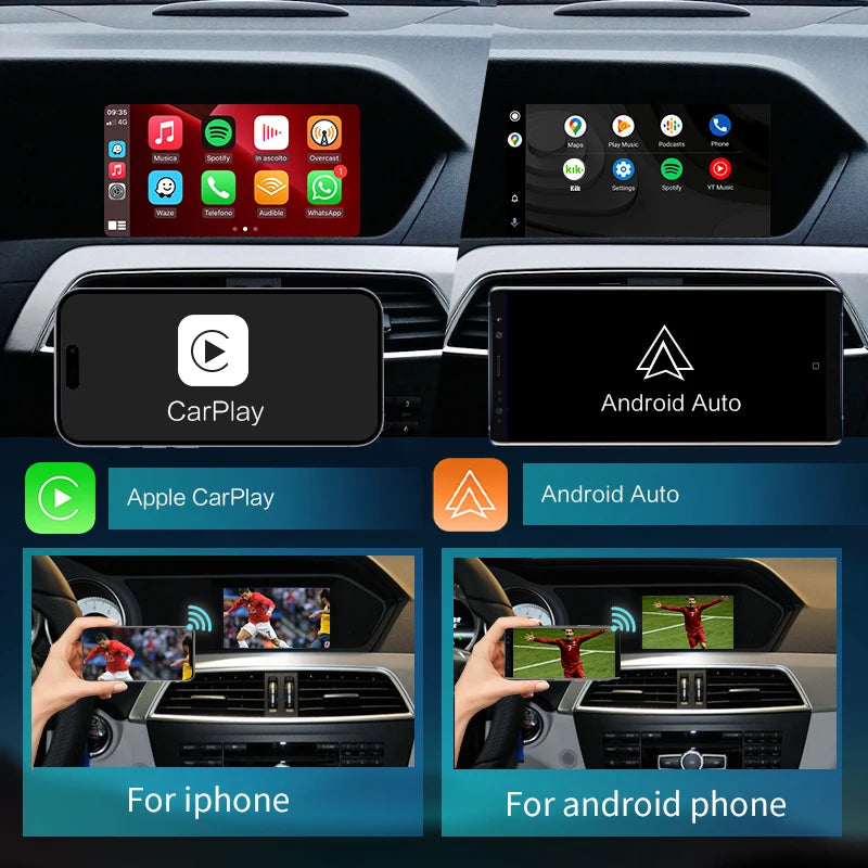 Mercedes Benz C-Class W204 2007-2014 Wireless CarPlay Android Auto Mirror Link AirPlay GPS AUTMMCBCW