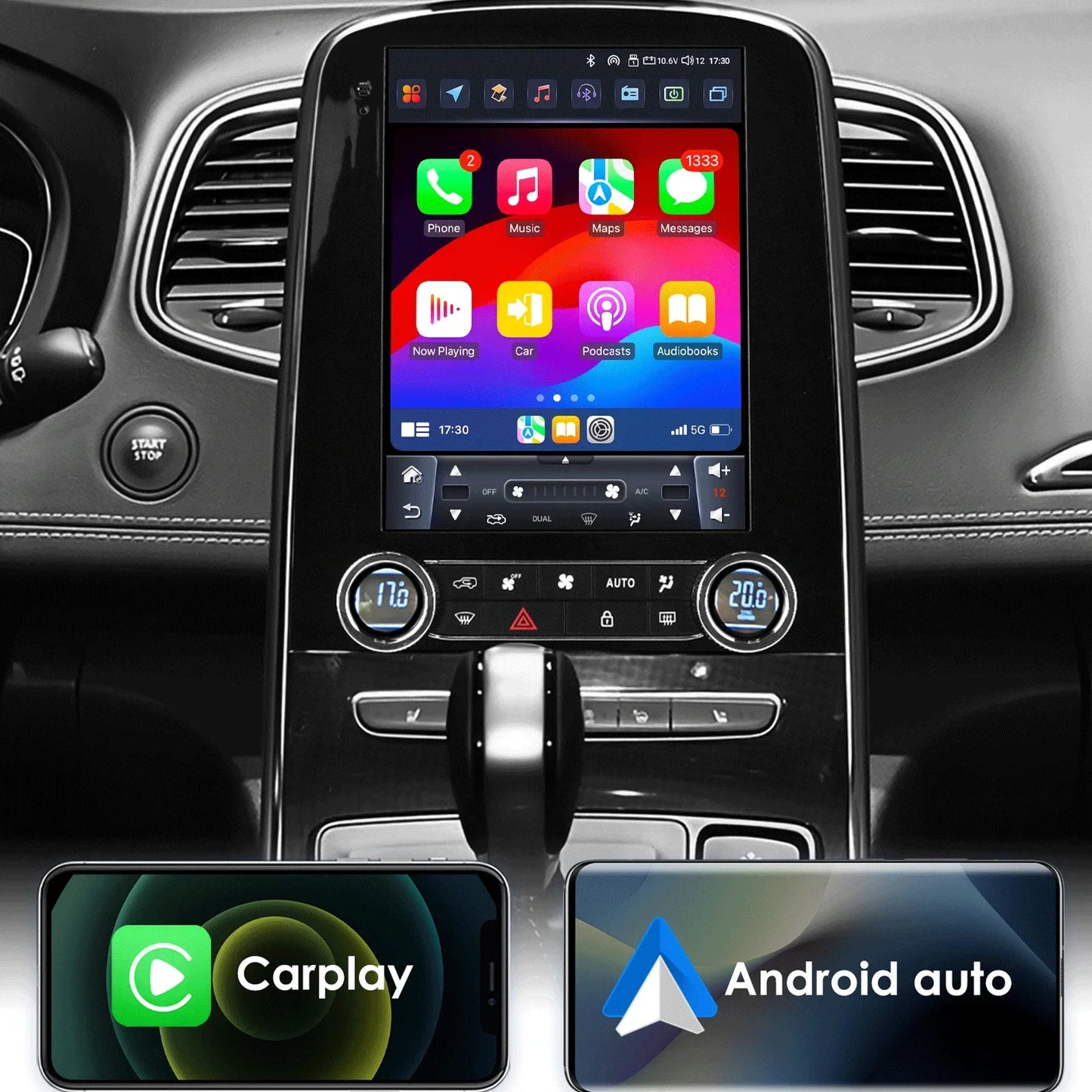 Renault Scenic 2013 - 2024 9,7" Android 14 Carplay Android auto wireless wifi bt gps 4g AUTMXM05