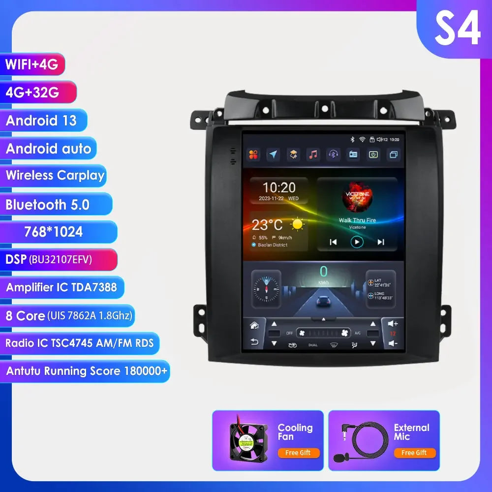 Kia Sorento BL 2002-2006 9,7" Android 14 Carplay Android auto wireless wifi bt gps 4g AUTMUUSA
