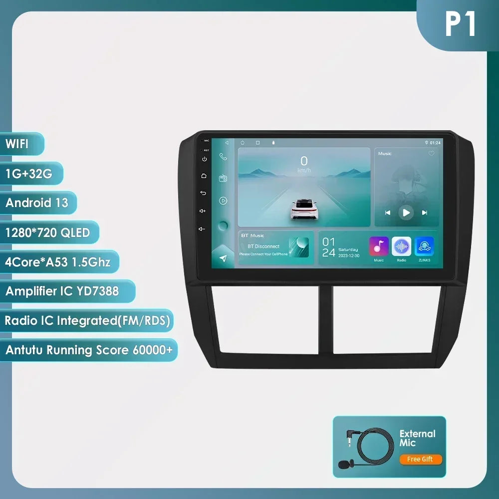Subaru Forester 3 SH 2007-2013 Impreza WRX " Android 14 Carplay Android auto wireless wifi bt gps 4g AUTMFSTSB