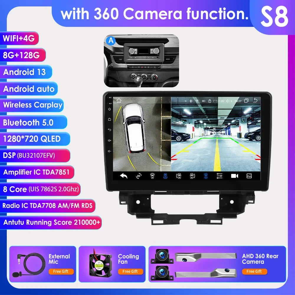 Renault Kangoo 2019-2025 9" Android 14 Carplay Android auto wireless wifi bt gps 4g AUTM4NJ5