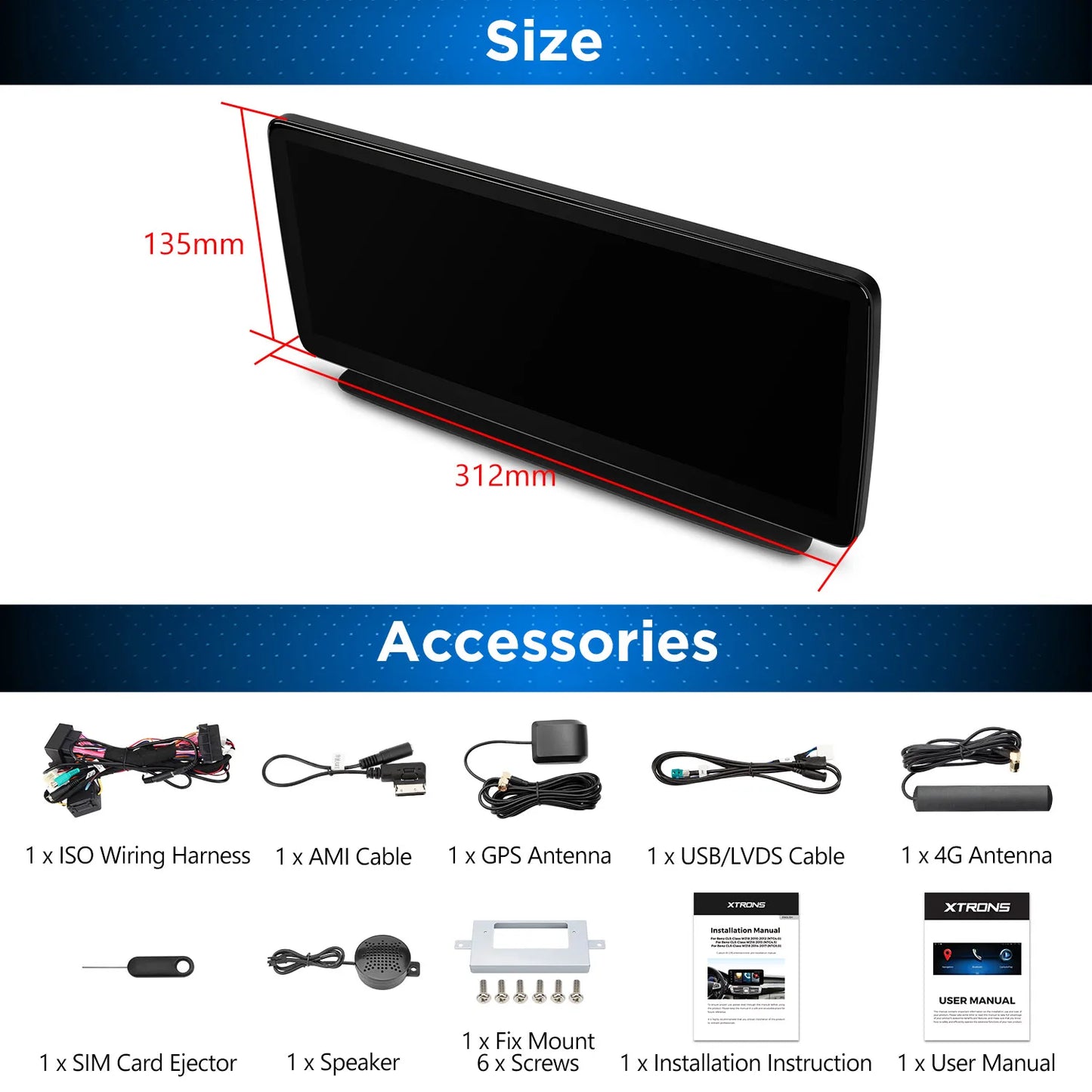 Mercedes CLS-Class C218 / W218 NTG4.0/4.5/5.1/5.2 12.3" Android 13 Car Stereo Octa Core 4+64 CarPlay 4G Android Auto QLM2245M12CLS