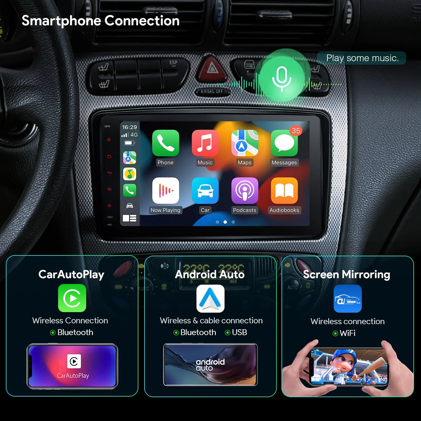 Mercedes Benz W203 W168 W209 W463 W639 8'' Android 13 Car Multimedia Player 4G DSP Android AUTO CarAutoPlay IA82M203LS