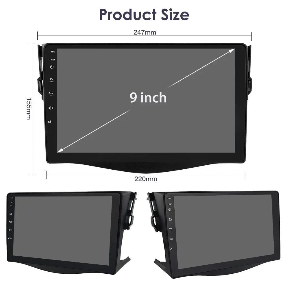 Toyota RAV4 RAV 4 2006 - 2012 9" Android 14 Carplay Android auto wireless wifi bt gps 4g AUTM6VGT